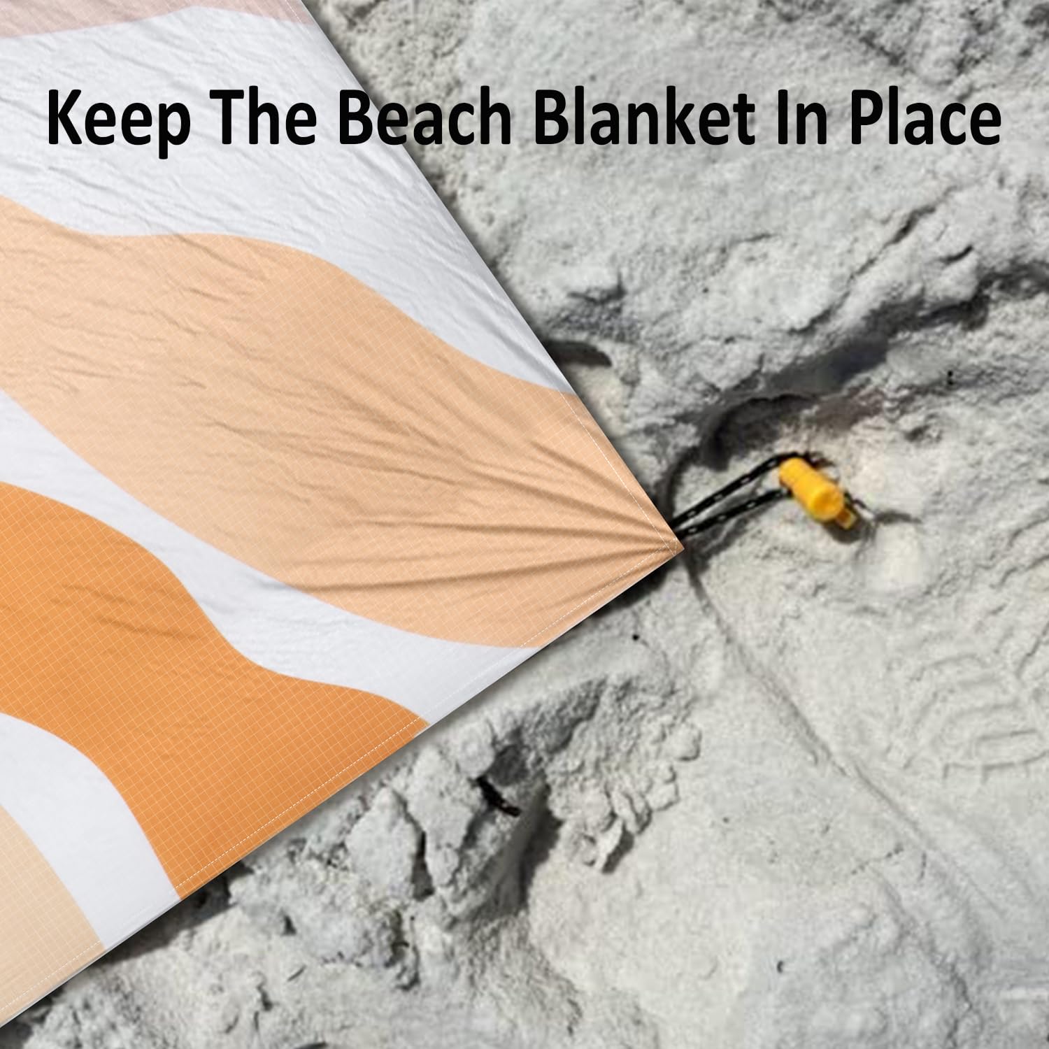 Waterproof Sandproof Beach Blanket, 9 Ft X 10 Ft Extra Large Beach Mat For 8 Adults, Lightweight Polyester Outdoor Picnic Blanke