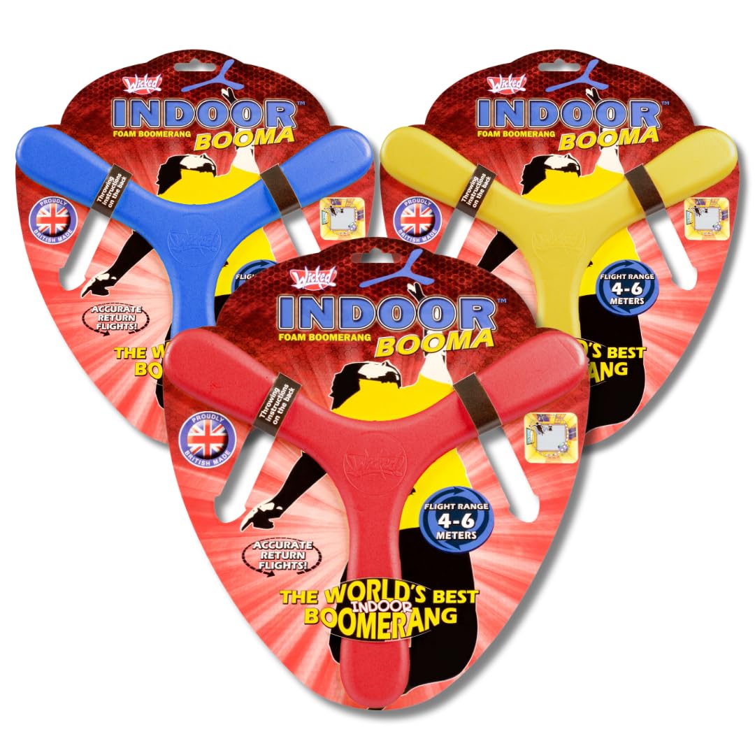 Wicked Indoor Booma - The World'S Best Indoor Boomerang. Special Memorang Foam To Play Safe At Home/Backyards. 1 Random Color Bo