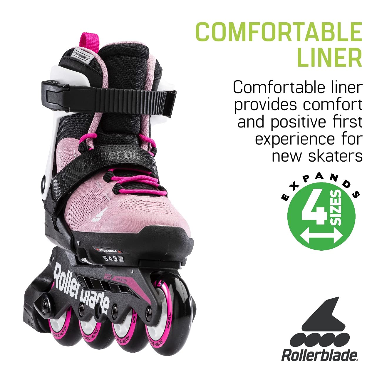 Rollerblade 07221900T9311J-1 Microblade Pink/White 11J-1
