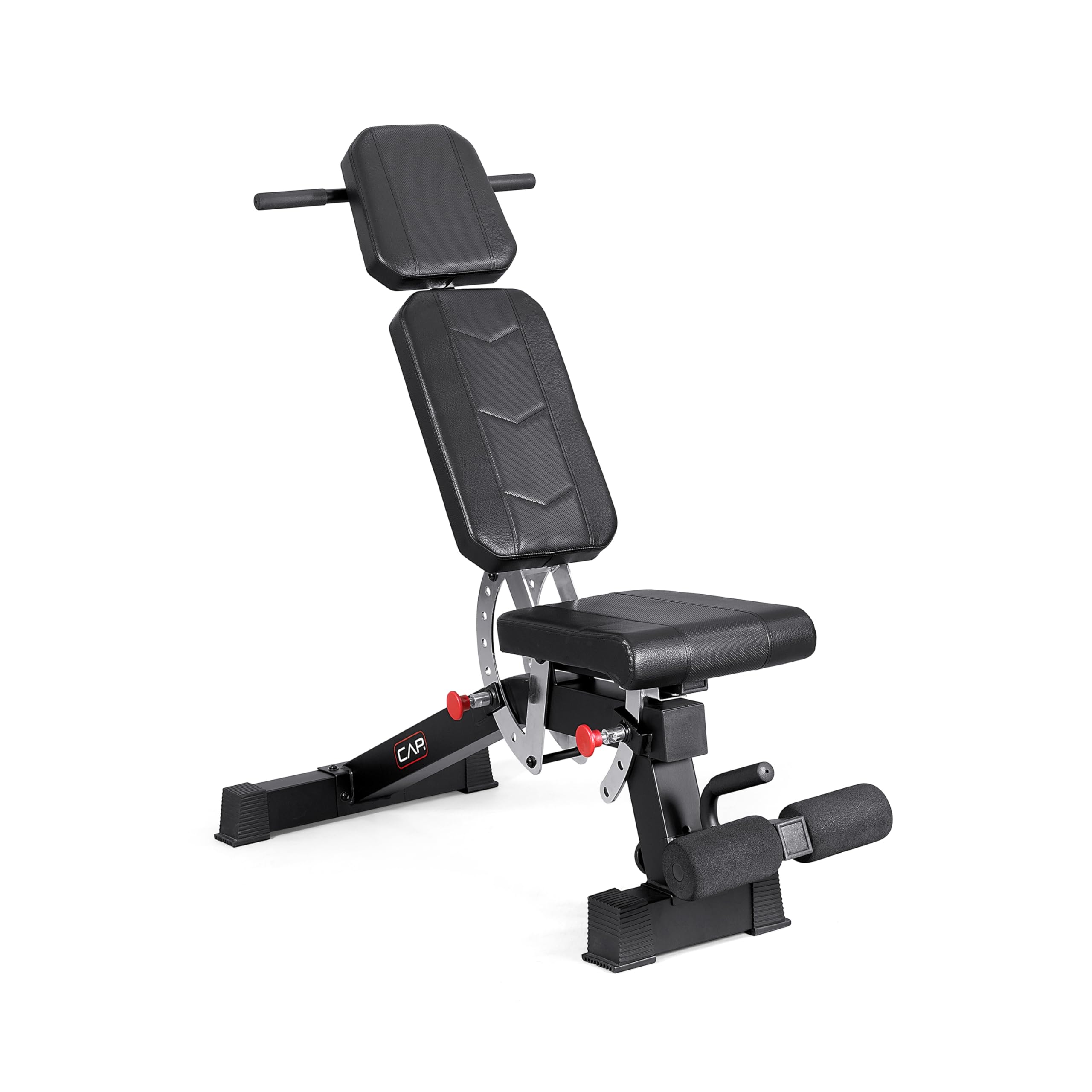 CAP Barbell Adjustable Training Utility Weight Bench | Multi-Position Incline Bench with 6 Backrest Adjustments, Leg Anchor, Whe