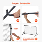 Vevor Soccer Rebound Trainer, 6X4Ft Iron Soccer Training Equipment, Sports Football Rebounder Wall, Double-Sided Rebounding Net,