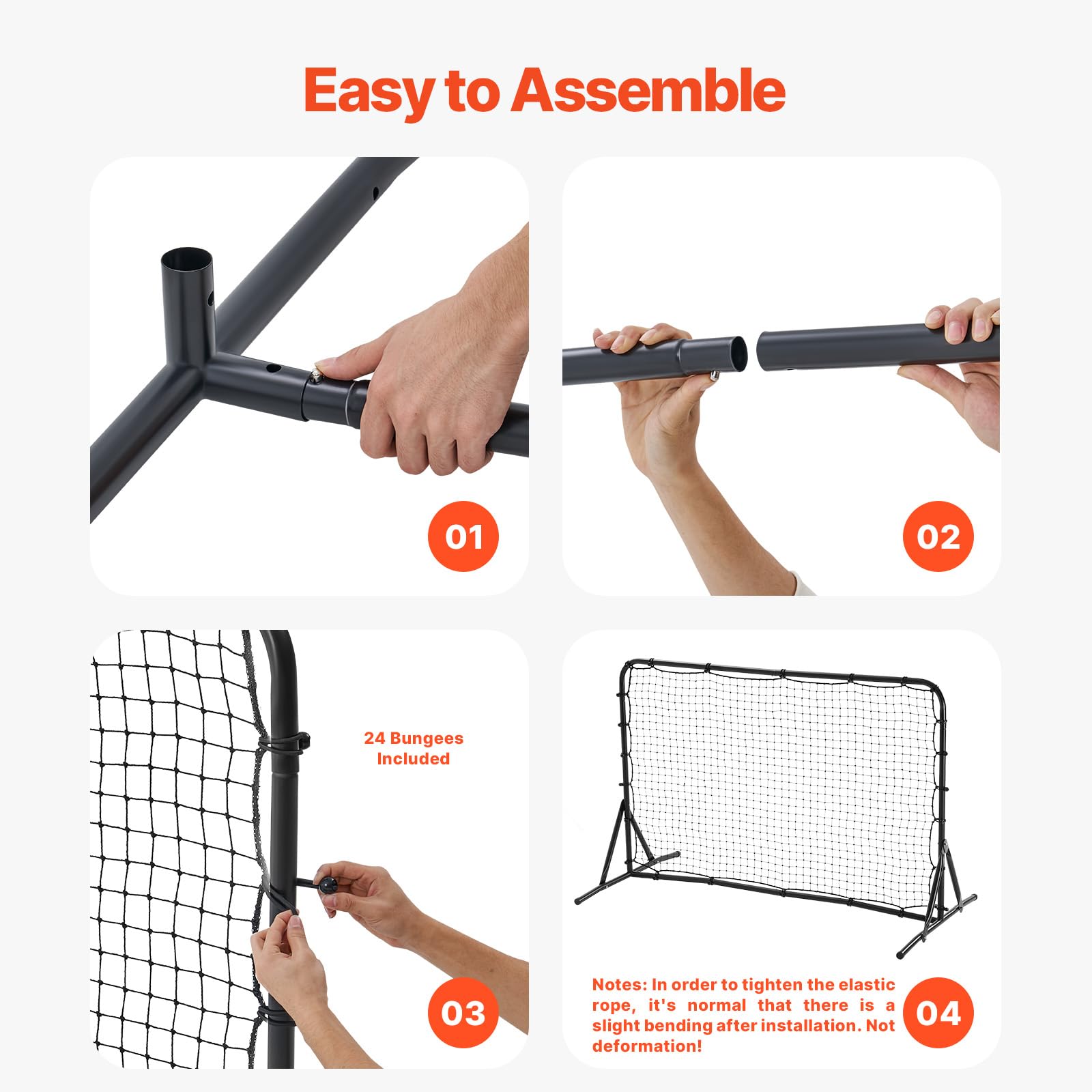 Vevor Soccer Rebound Trainer, 6X4Ft Iron Soccer Training Equipment, Sports Football Rebounder Wall, Double-Sided Rebounding Net,