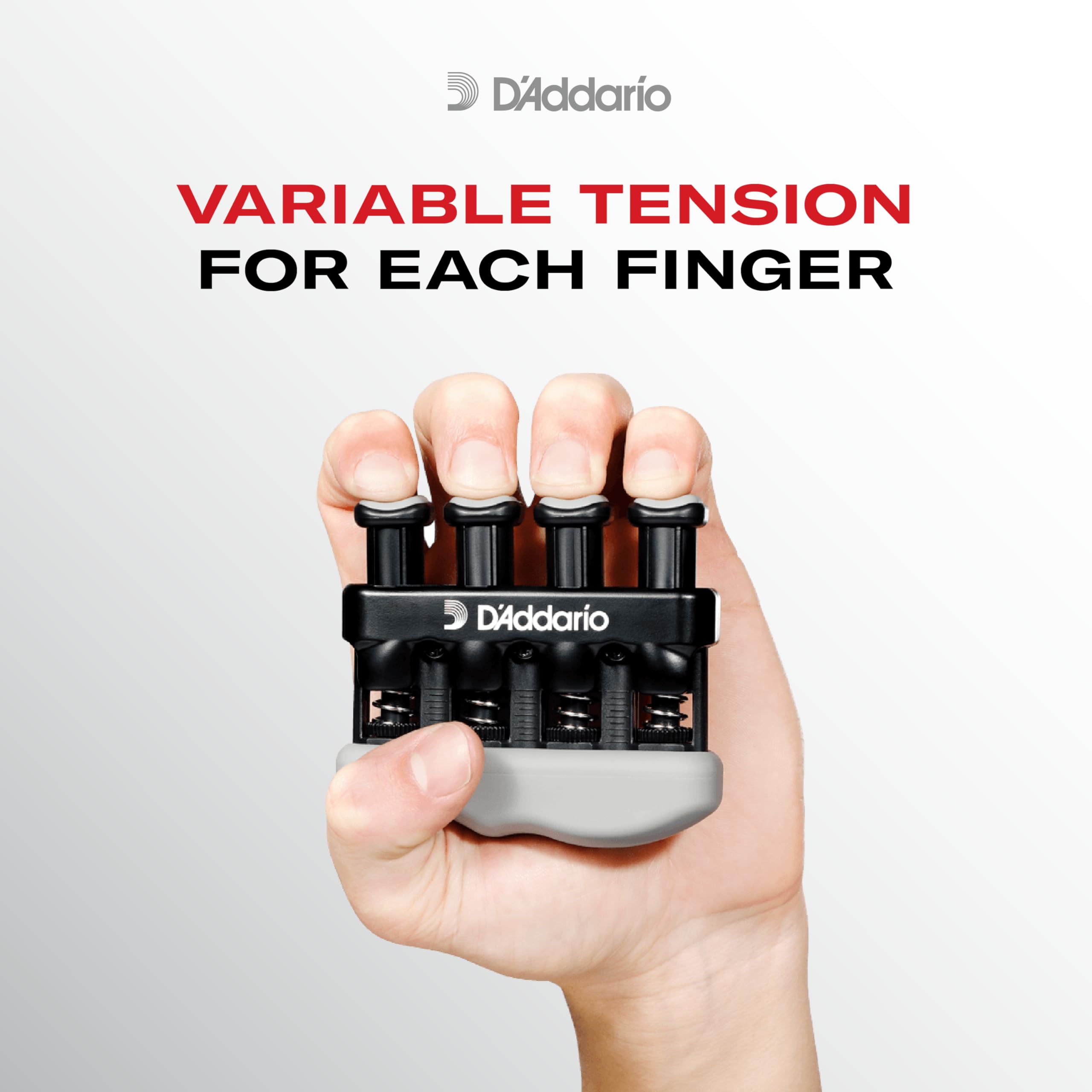 Daddario Accessories Hand Exerciser-Improve Dexterity And Strength In Fingers, Hands, Forearms- Adjust Tension Per Finger- Simul
