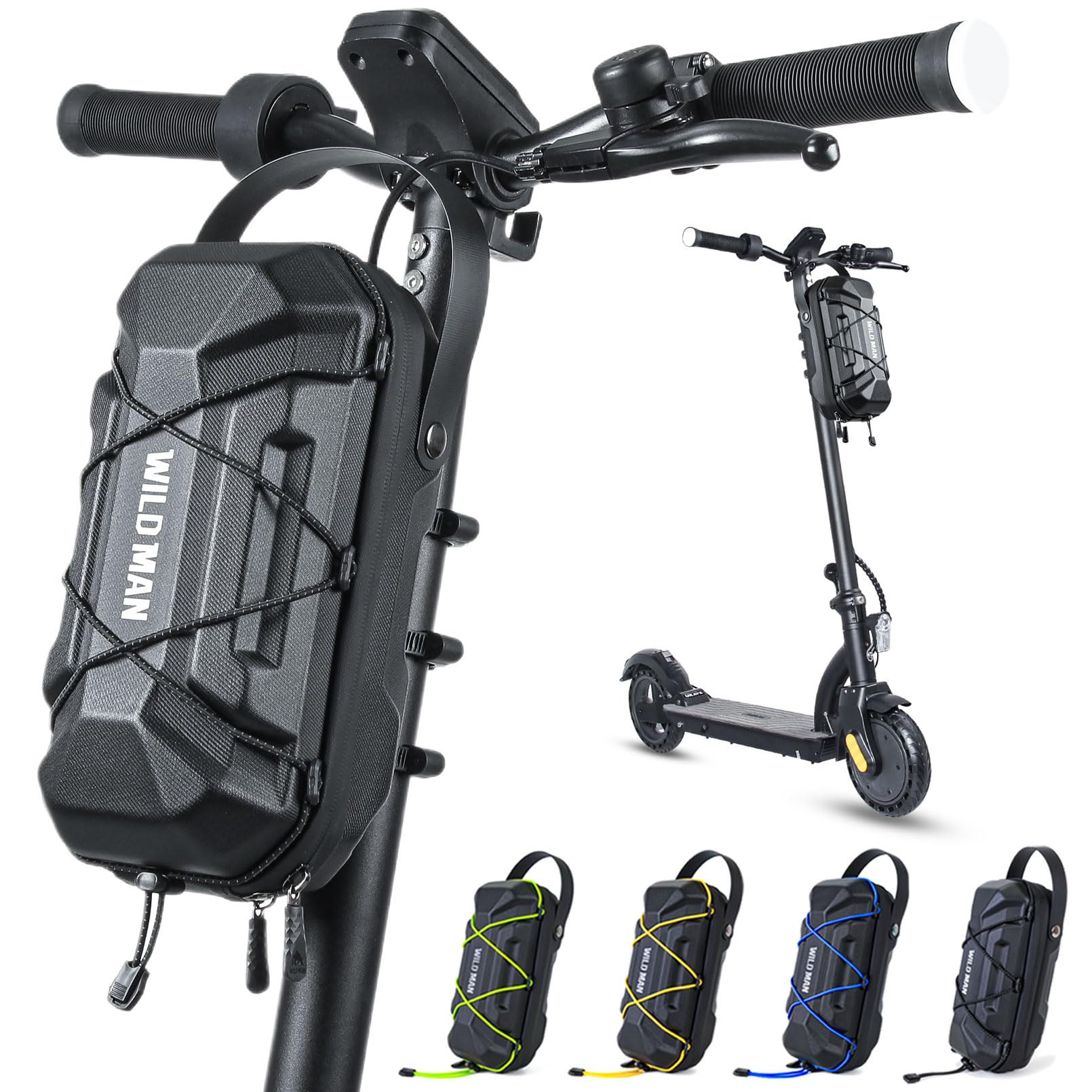 Chiclew 3L Electric Scooter Bag - Waterproof Storage Bag With Multicolor Drawstrings, Large Capacity Handlebar Bag Compatible Wi
