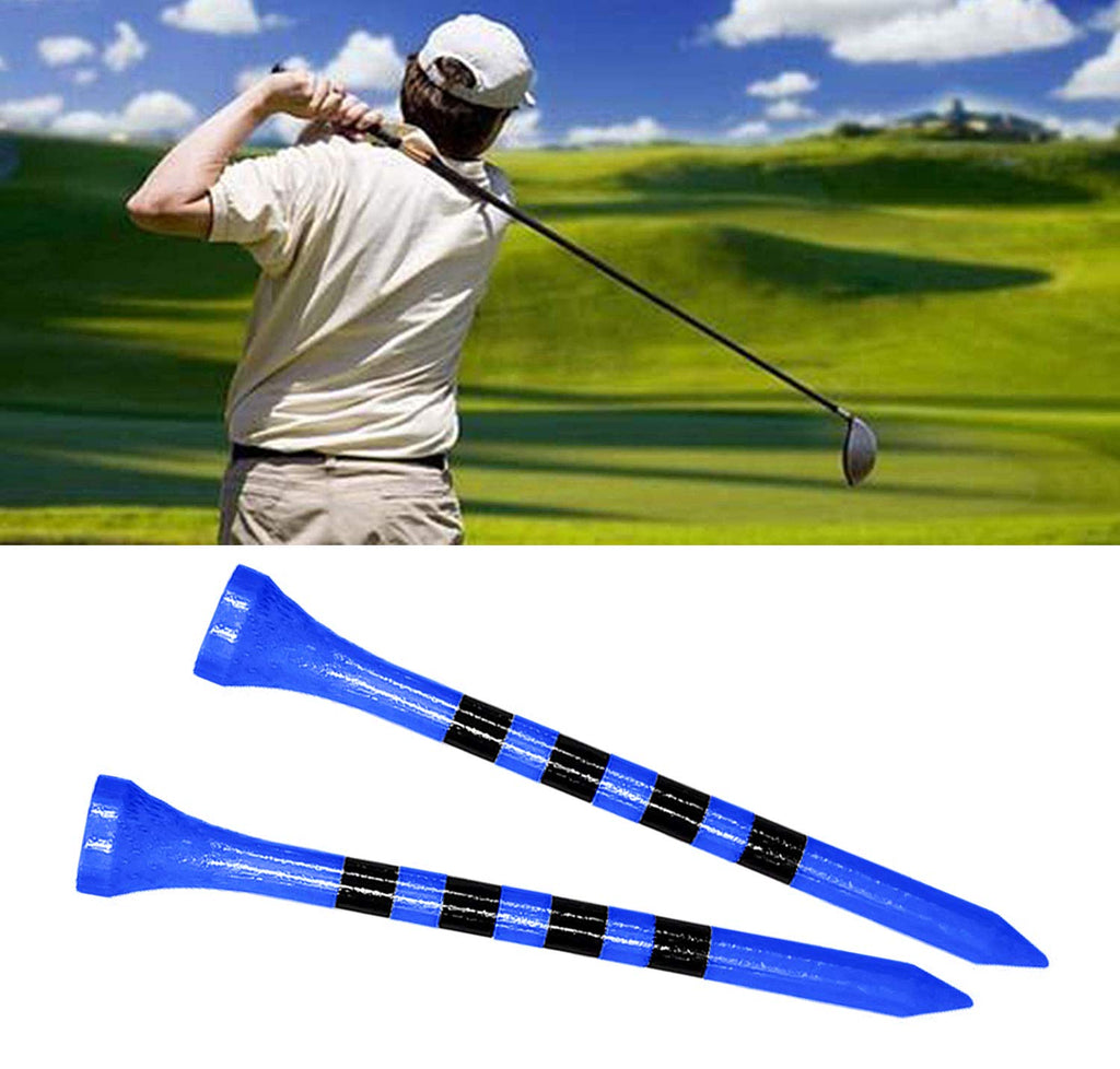 Zivisk Wooden Golf Tees 2-3/4 Inch 100 Count, 2.75'' Long Golf Wood Bamboo Tees(Blue,70Mm)