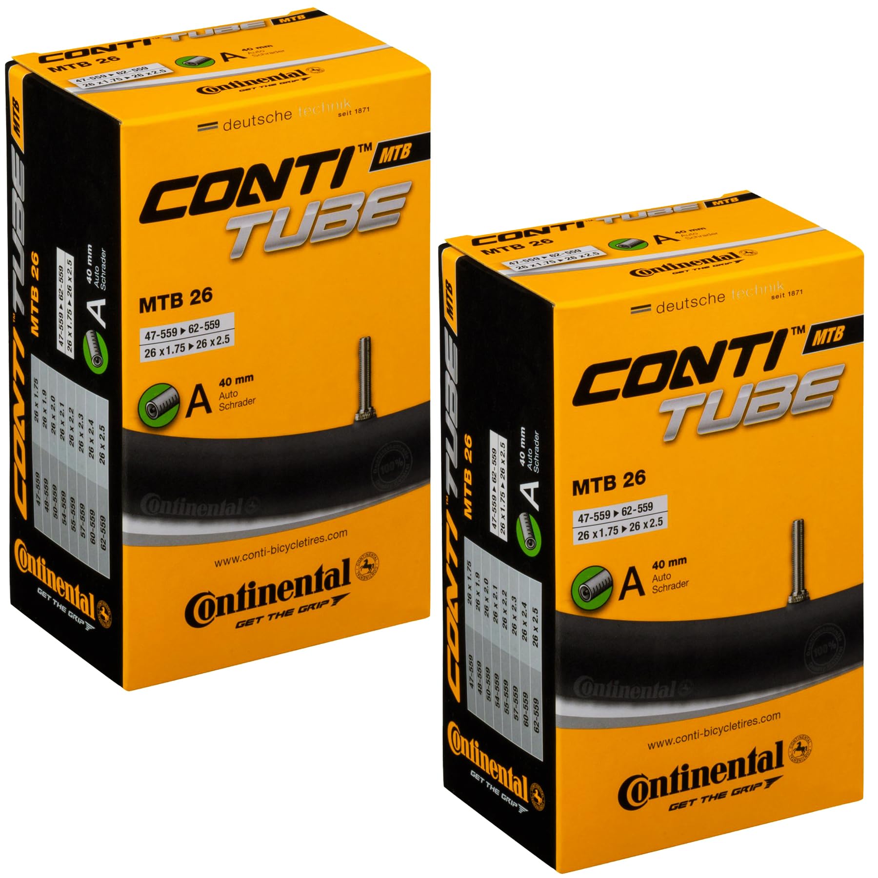 Continental Unisex'S Mtb Tube 26'' Inner, Black, [47-559->62-559]