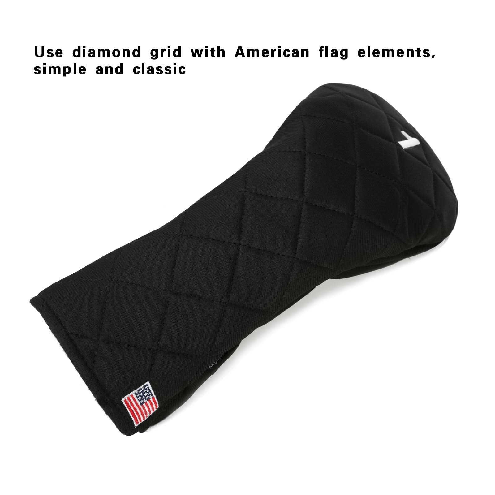 Golf Head Covers (3Pcs) Driver Fairway #3 Hybrid For Club Mens (Black)