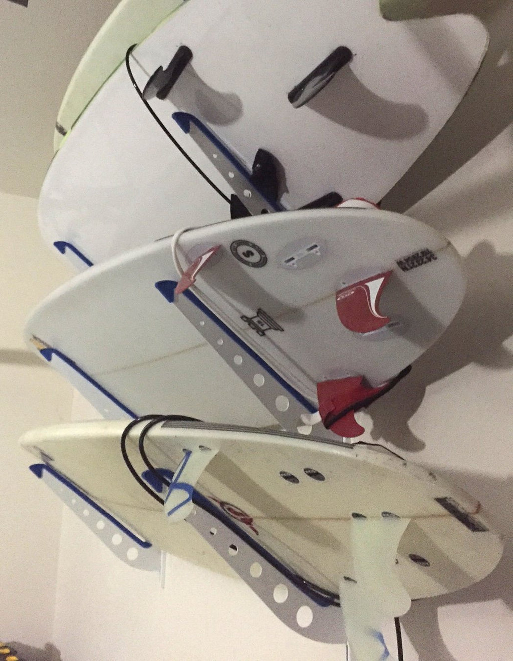 Storeyourboard Metal Surfboard Storage Rack, 4 Surf Adjustable Home Wall Mount