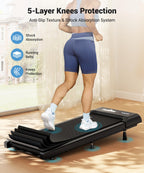 Therun Walking Pad Treadmill Under Desk, Portable Mini Treadmill For Home/Office, Walking Pad Machine With 2.5Hp And 265 Lbs Wei