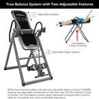 Innova Health And Fitness Itx9688 Heavy Duty Inversion Table, Extended Ankle Holding System, 300 Lb Weight Capacity, Gray/Black