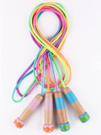 2 Pcs Jump Rope For Kids Adjustable, Lorvain Rainbow Skipping Rope, Kids Jump Ropes With Wooden Handle For Girls Boys, Weighted