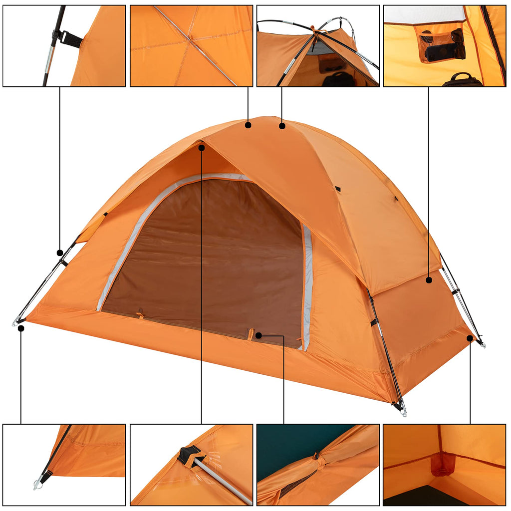 Vela Camping Tent For 2 Person, 4 Person, 6 Person - Waterproof Two Person Tents For Camping, Small Easy Up Tent For Family, Out