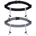 JOVITEC 2 Pieces Race Number Belt with 6 Gel Loops for Running Cycling Triathlon Marathon (Black and Dark Gray)
