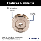 Lewmar Pro Series Gypsy Rc 5/16'' G4 In Chromed Bronze - Replacement Gypsy For Pro-Series 700/1000 And Pro-Fish 700/1000 Windlas