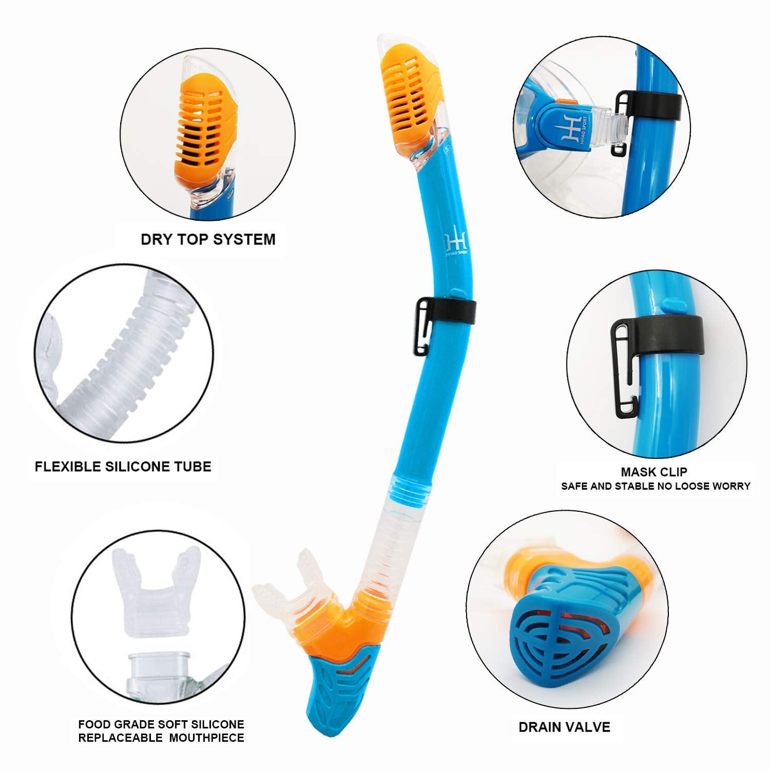 Kids Snorkeling Gear Dry Snorkel Hhao Sport Kids Snorkel Set Junior Anti Fog 180       Panoramic View, Swim Goggles With Nose Co