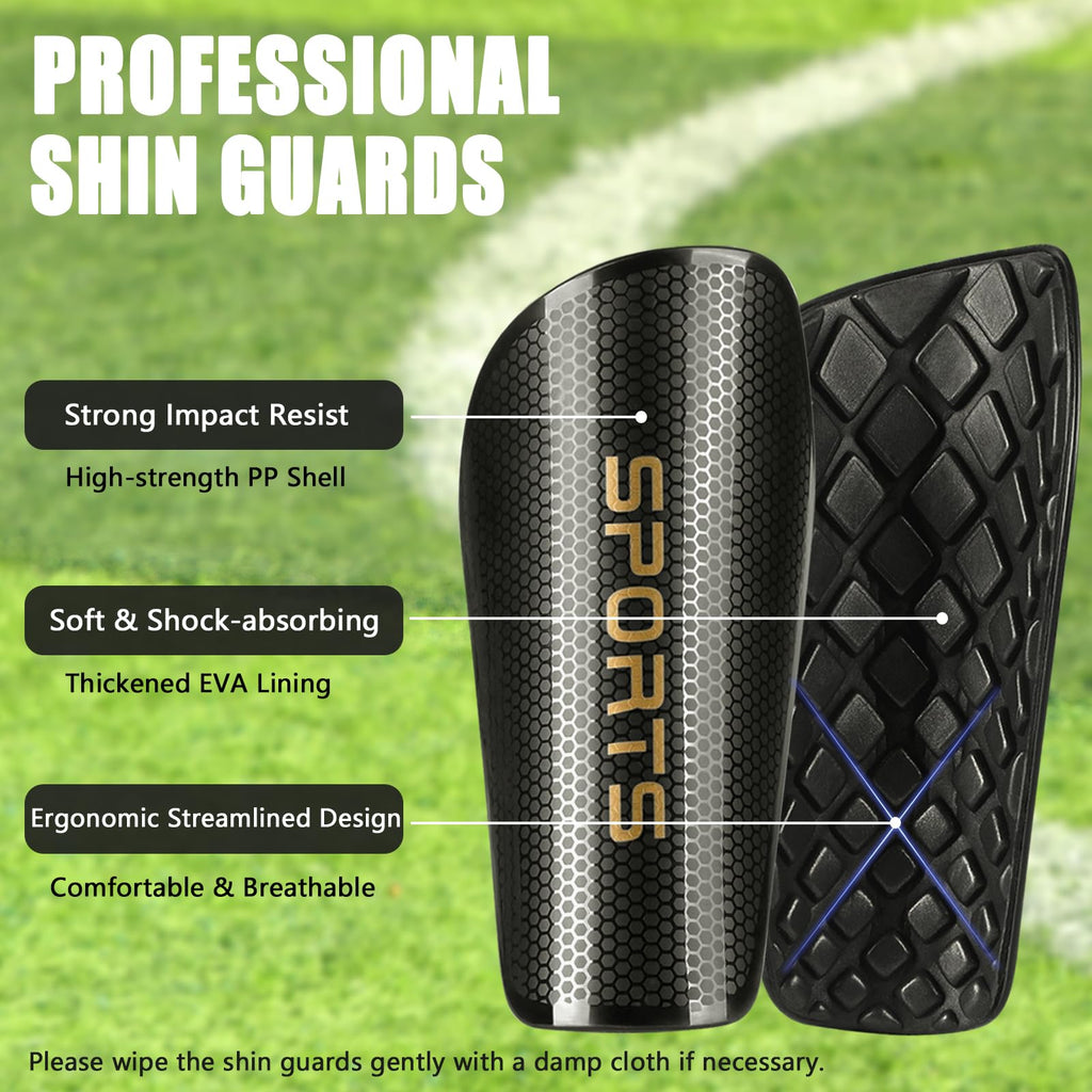 Soccer Shin Guards For Kids Youth - Shin Pads Set With Shin Sleeves And Long Soccer Socks For Age 3-16 Boys And Girls - Lightwei