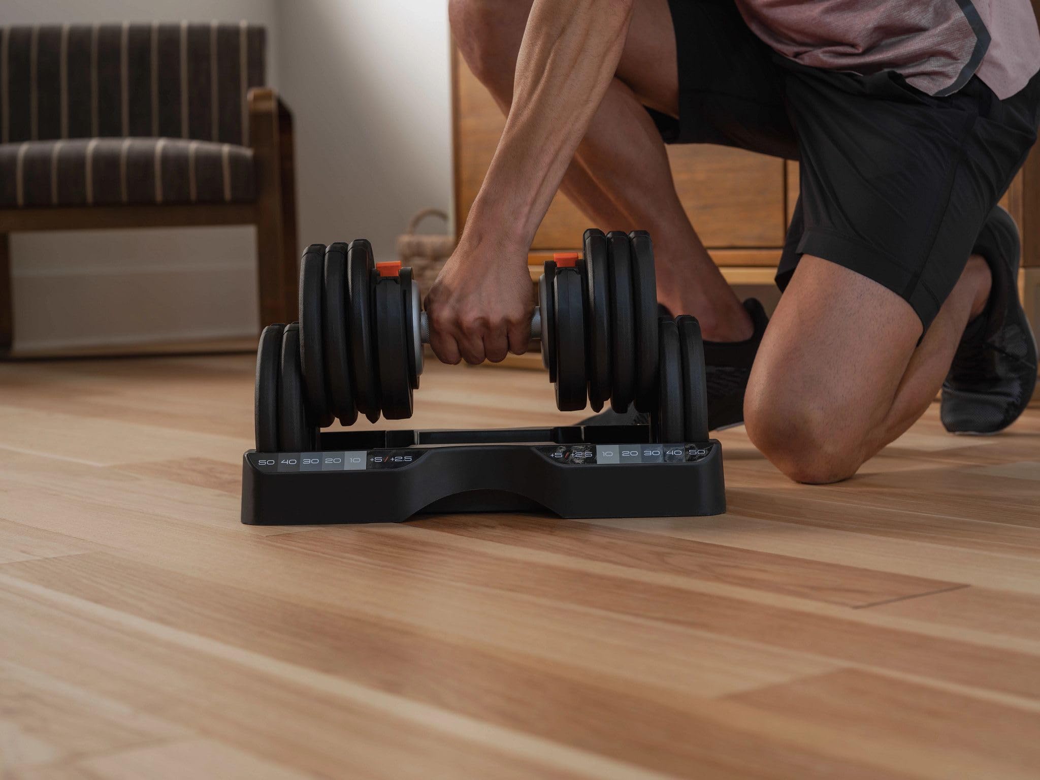 Nordictrack 55 Lb Select-A-Weight Dumbbell Pair, Black