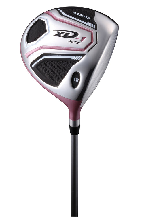 Aspire Xd1 Ladies Womens Complete Golf Clubs Set Includes Titanium Driver, S.S. Fairway, Hybrid, 6-Pw Irons, Putter, Bag, 3 H/Cs