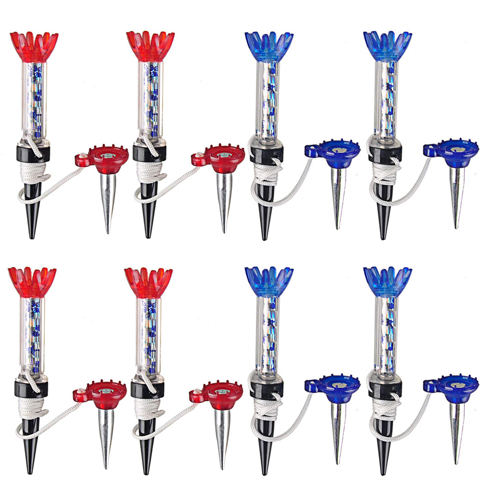 Veasaers Golf Tees Unbreakable Plastic Magnetic 80 Mm Long Bulk Reusable 8 Pack Blue Red Flexible Magnet Tee Lift Step For Men W