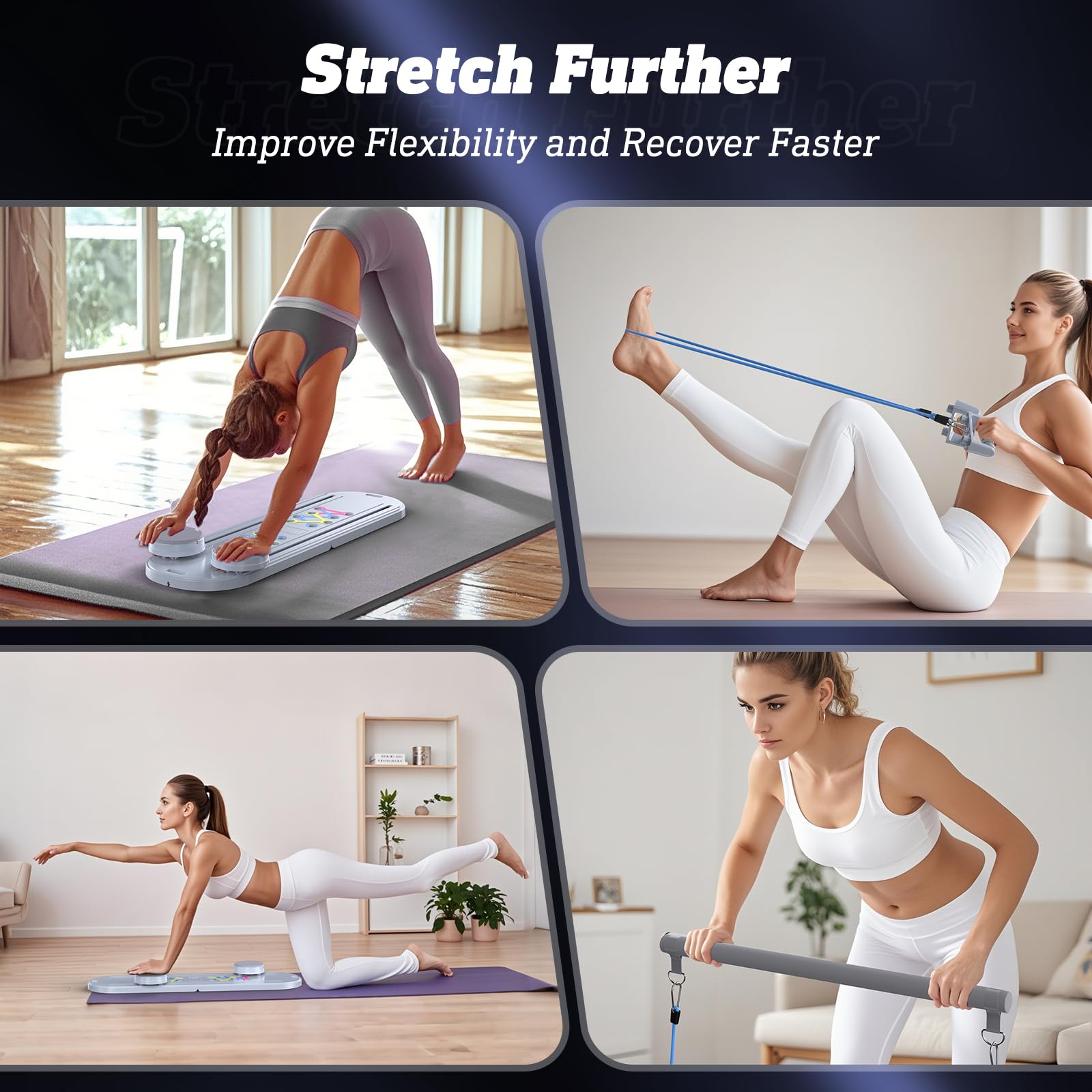 Pilates Board Pilates Reformer Set, 15 In 1 Pilates Sliding Board,Multifunctional Abdominal Board,Multi-Purpose Foldable Pilates