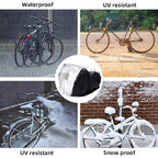 Maveek Bicycle Cover For 3 Bikes Waterproof Outdoor Storage Cycle Protection Uv Rain Snow Proof Tarp Tent Shed For Bikes All Wea