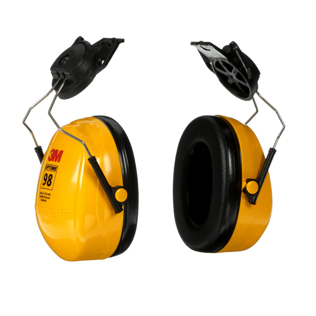 3M Peltor Hearing Protection Optime 98 Earmuffs, Cap Mount, H9P3E, 23 Db Nrr, Universal Mounting Attachment, Adjustable Tilt Ear