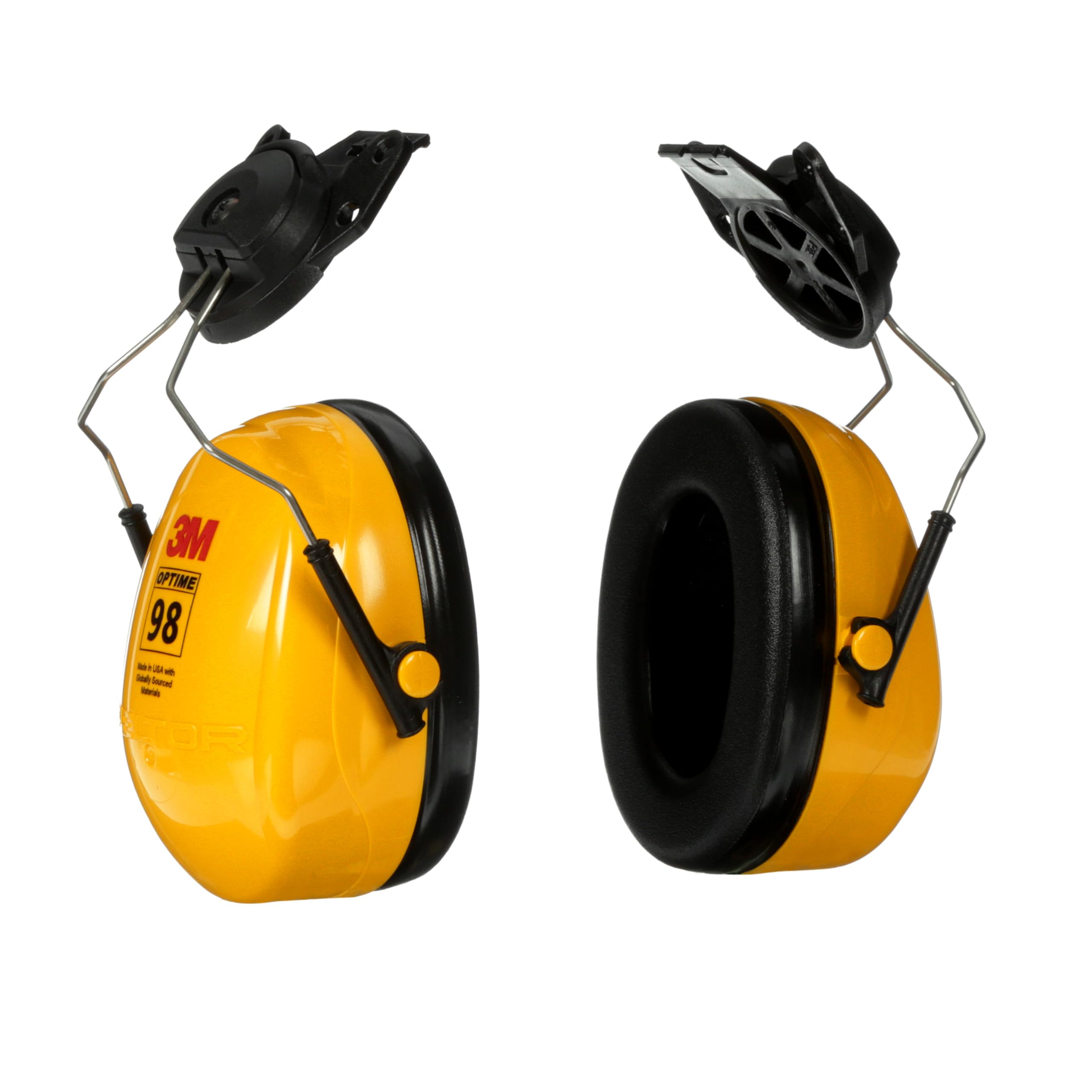 3M Peltor Hearing Protection Optime 98 Earmuffs, Cap Mount, H9P3E, 23 Db Nrr, Universal Mounting Attachment, Adjustable Tilt Ear