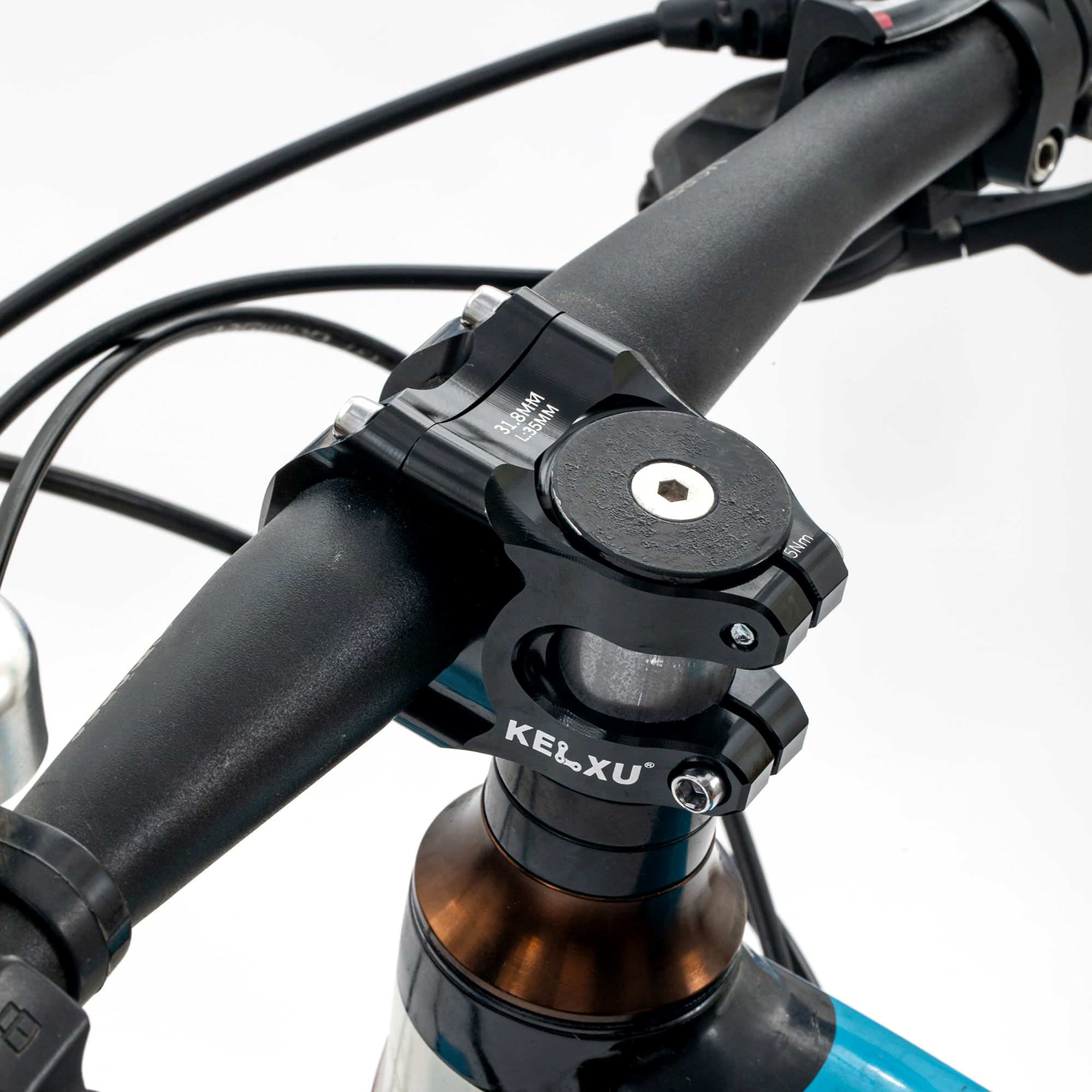 Kelxu Bike Stem 31.8 Lightweight Cnc Aluminum Alloy Short Mtb Stem 35Mm Handlebar Stem For Most Bicycle, Road Bike, Fixed Gear,
