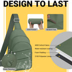 Tuwubi Crossbody Bags for Women, Sling Bag for Men, Small Hiking Backpack Anti Theft Lightweight for Outdoors Travel (M, Sage Gr