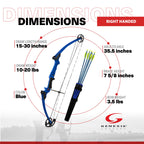 Genesis Original Lightweight Archery Compound Bow And Arrow Set, Draw Hand - Right, Blue