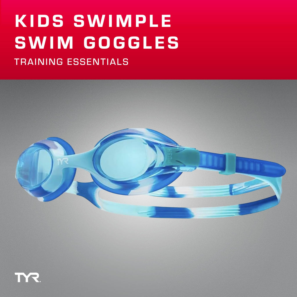 Tyr Swimple Kids' Tie Dye Non Mirror Swim Goggles, Clear/Purple/Teal, One Size