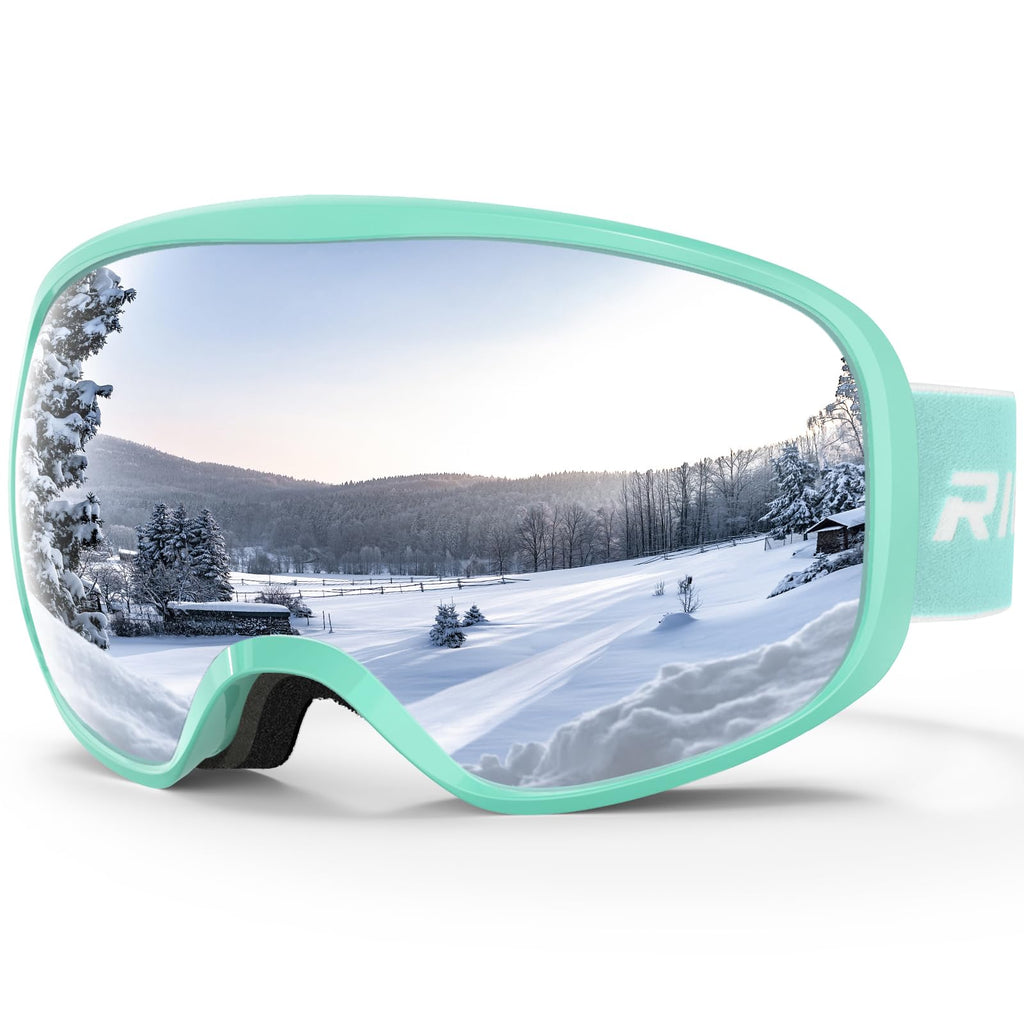 Rioroo Kids Ski Goggles, Toddler Ski Goggles Snowboard Goggles For Boys Girls Aged 3-14, 100% Uv Protection Otg Ski Goggles