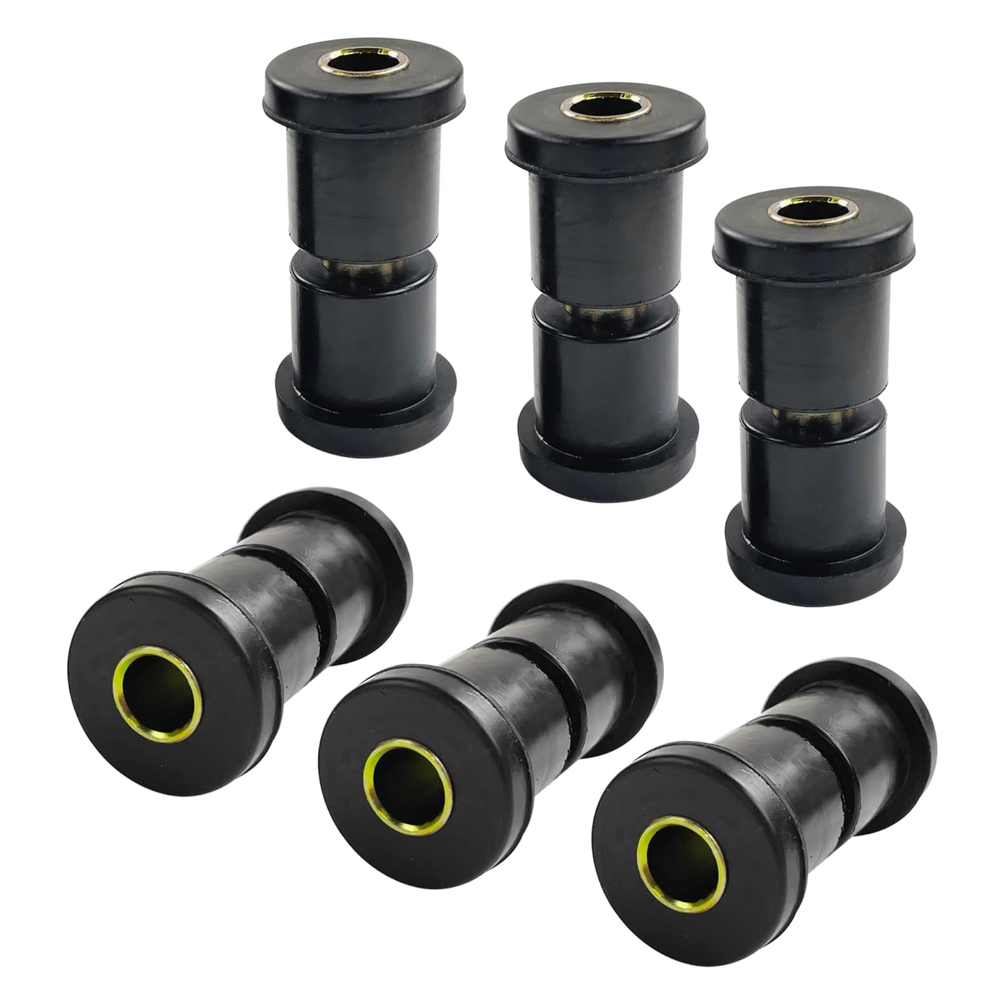 Huskey Ezgo Txt Golf Cart Rear Leaf Spring Bushing Kit With 6X Sleeves And 12X Bushings Made Of Long Lasting Rubber For 1996-Up.
