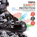 Kuxuan Boys Adjustable Inline Skates With Light Up Wheels, Fun Illuminating Skates For Kids Girls Youth