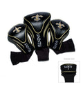 Team Golf Nfl New Orleans Saints Contour Golf Club Headcovers (3 Count) Numbered 1, 3, & X, Fits Oversized Drivers, Utility, Res