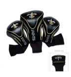 Team Golf Nfl New Orleans Saints Contour Golf Club Headcovers (3 Count) Numbered 1, 3, & X, Fits Oversized Drivers, Utility, Res