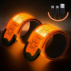 Simket Led Armbands For Running (2 Pack), Usb Rechargeable Reflective Running Gear, High Visibility Light Up Bands Adjustable Ru