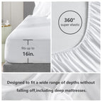 Cozylux Satin Sheets, Full Size Bed Sheets, Silky 4-Pcs Bedding Set, White Satin Sheets With 16 Inches Deep Pocket Fitted Sheet,