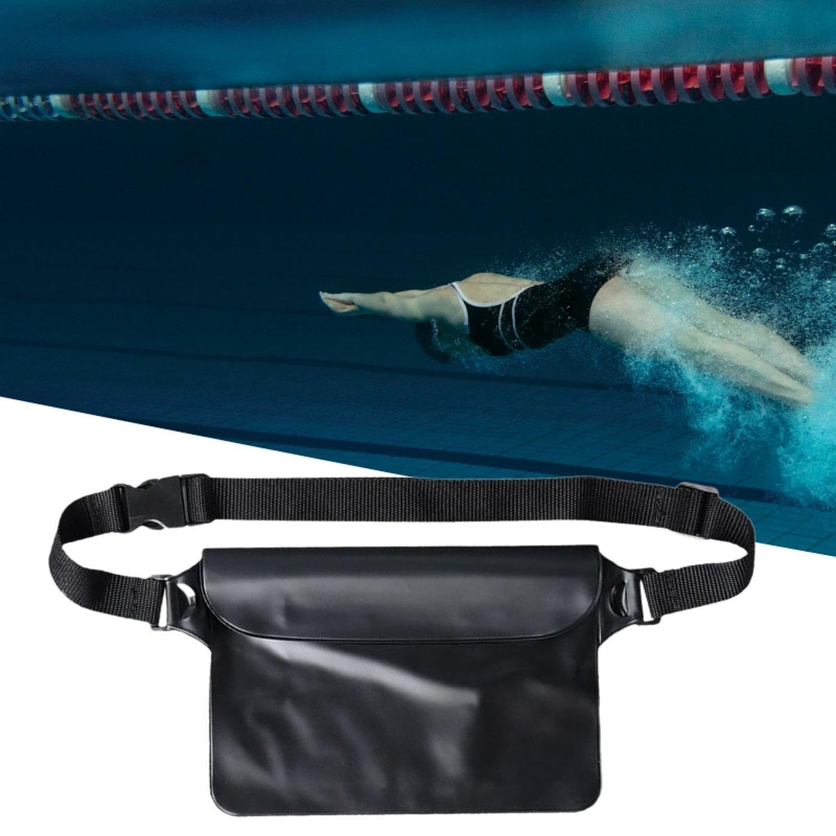 Merishopp Waterproof Fanny Pack Portable Waist Bag For Kayaking Outdoor Sports Boating Black
