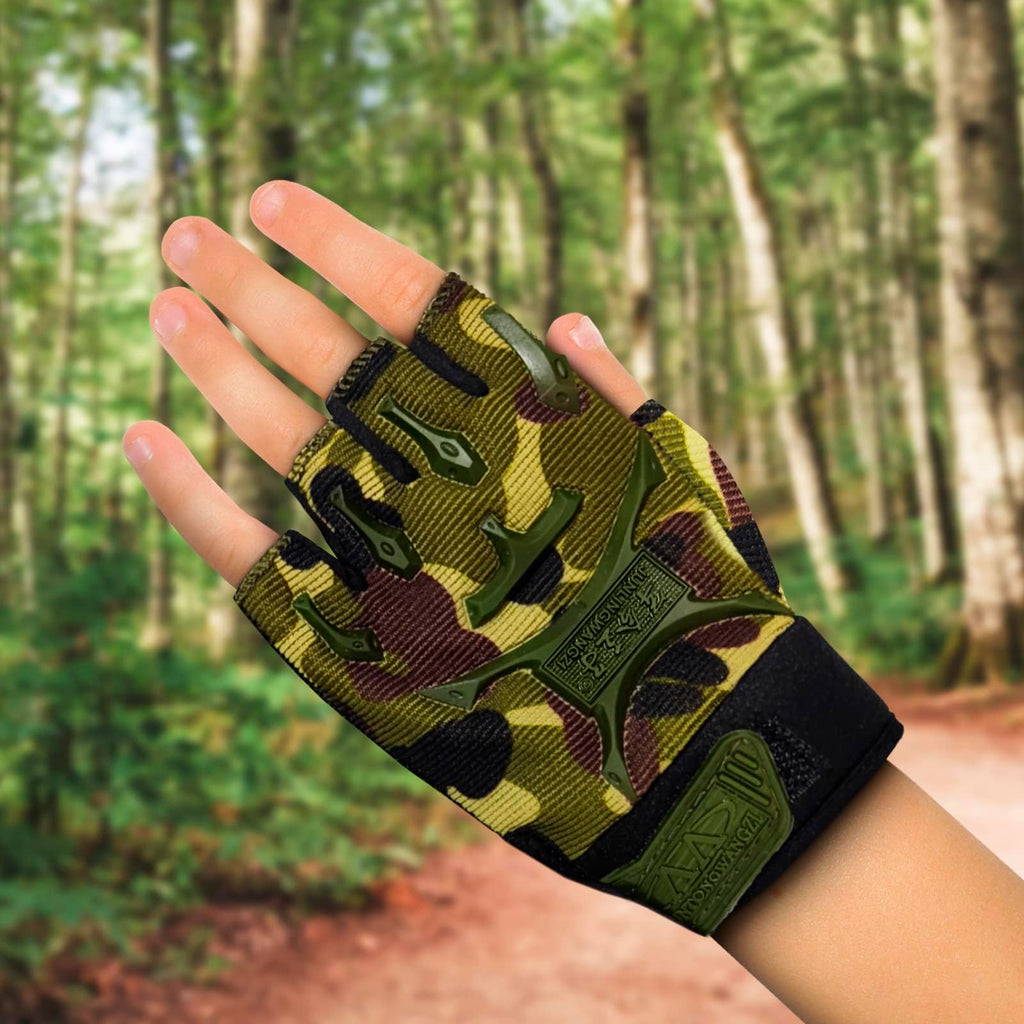 Lagarto Half Finger Children'S Motorcycle Gloves - Sports Half Gloves Cycling Gloves Small Kids Exercise Gloves Skating Gloves -