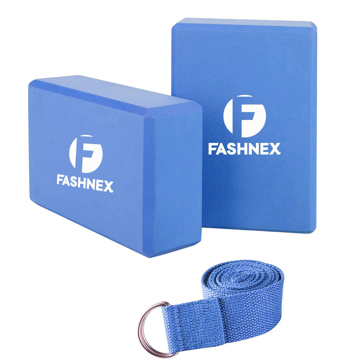 Fashnex Yoga Blocks  High Density EVA Foam Bricks Yoga Foam Exercise Blocks (9 x 6 x 3 inches, Set of 2) (With Yoga Belt)