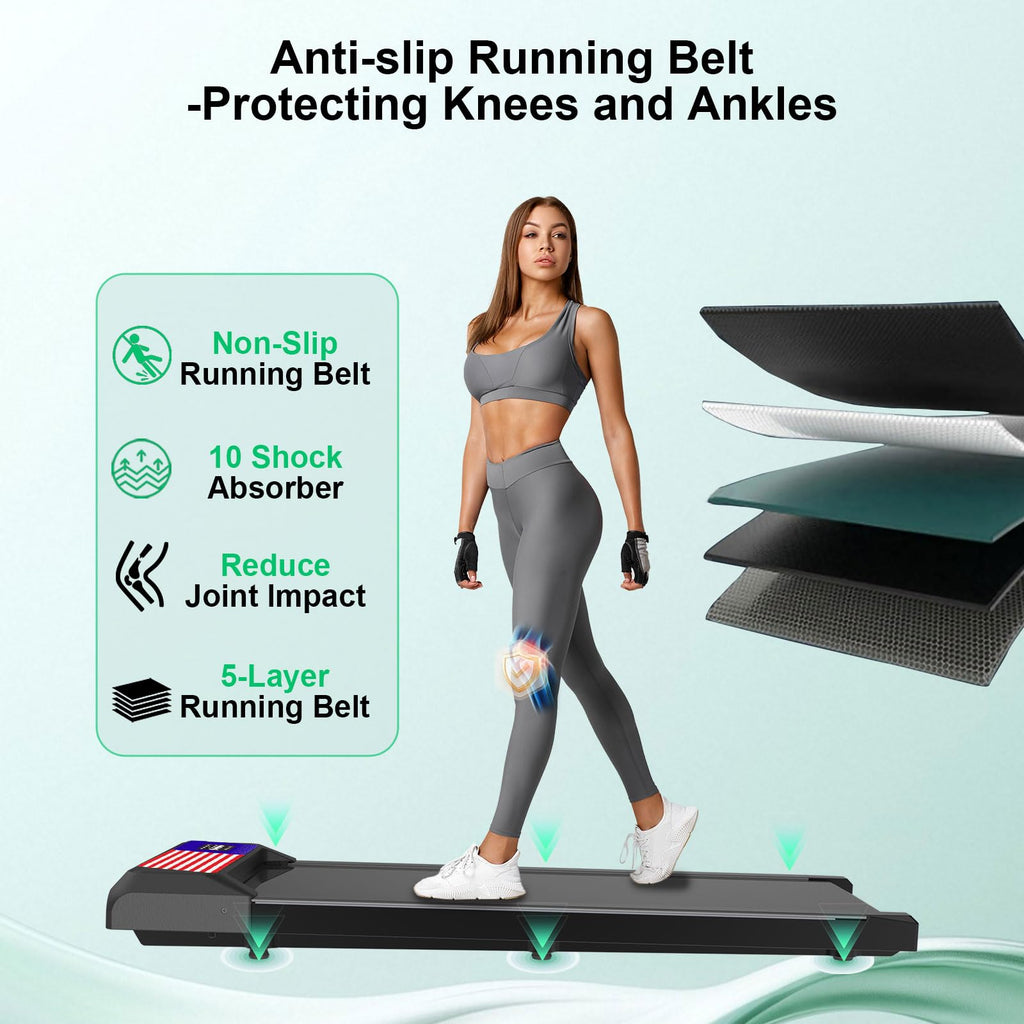 Cyclerade Walking Pad Treadmill With Incline, Under Desk Treadmill, Low Noise, 2.5 Hp With Maximum Capacity Of 265 Lbs App & Rem