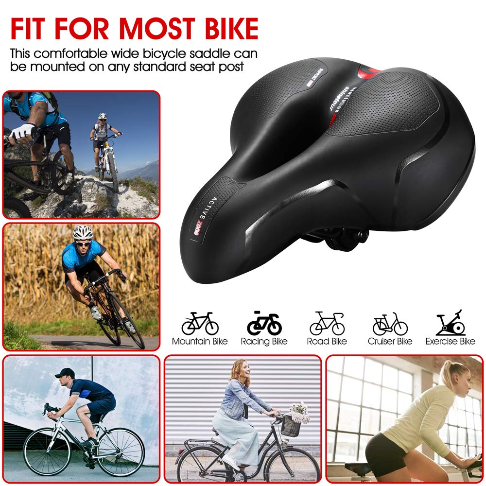 Grean Comfortable Seat Cushion For Men Women With Dual Shock Absorbing Ball Memory Foam Waterproof Wide Bicycle Saddle Fit For S
