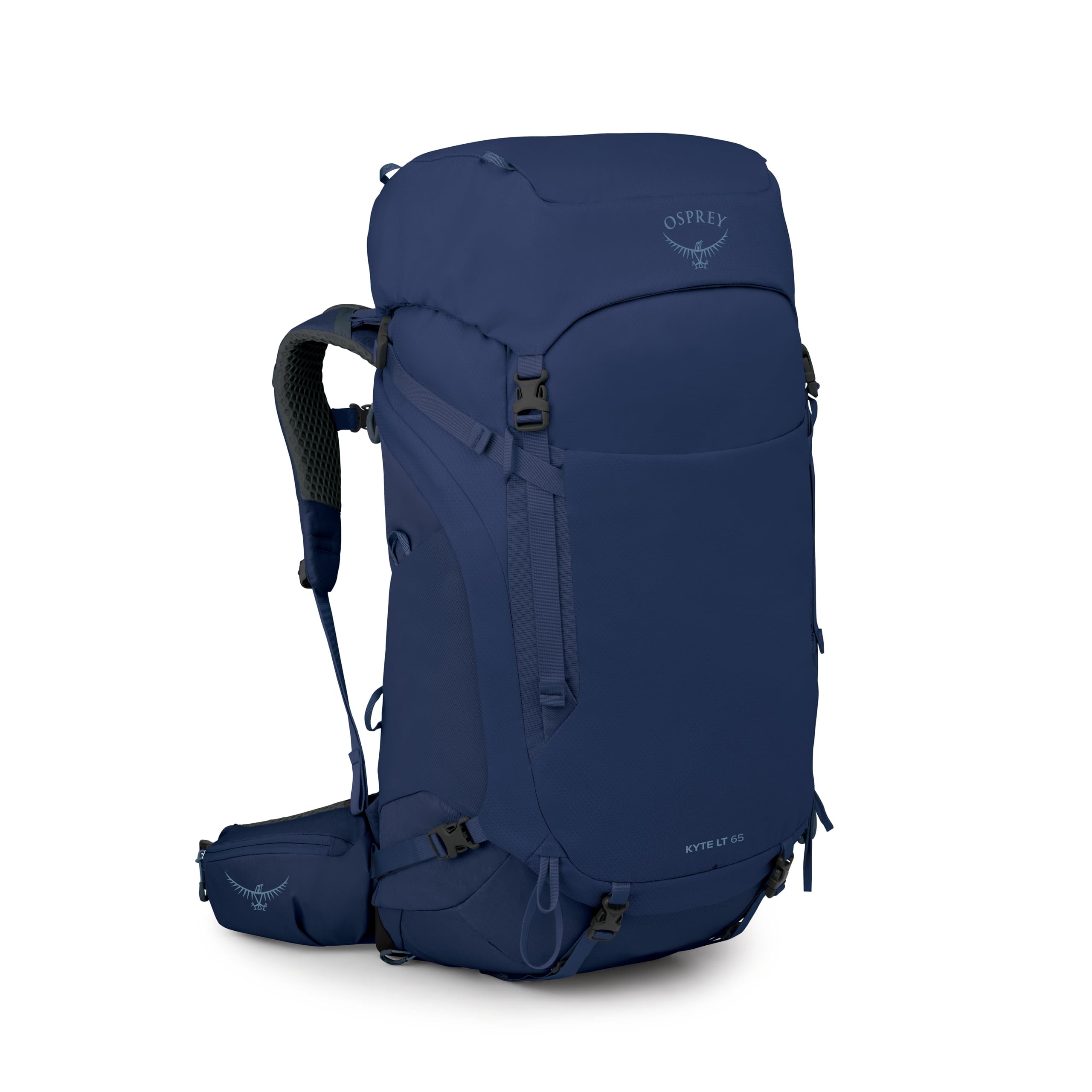 Osprey Kyte LT 65L Womens Backpacking Backpack - Lightweight Hiking & Camping Bag with Waterproof Raincover, Serenity Blue