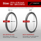 Fincci Pair 29 X 26 Inch 68-622 Etrto Folding Bike Tires With Nylon Protection, 60 Tpi For Mountain, Mtb, Downhill Xcenduro Trai