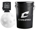 Champro CBB-51 9 Poly Molded Plastic Baseballs (30 Balls) with Cushion Lid Black Bucket and Rods Can Cooler