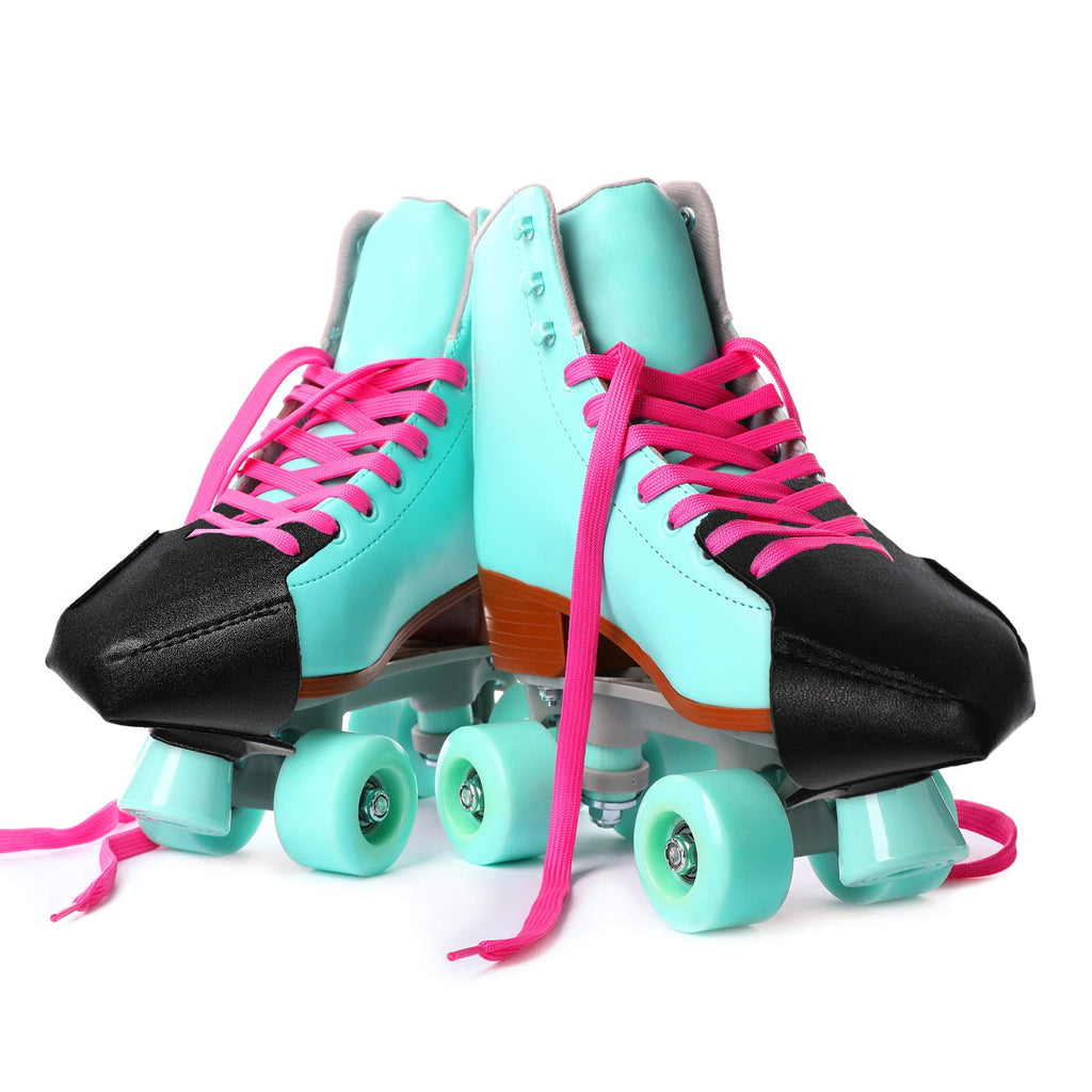 4 Pieces Toe Cap Guards Protectors Toe Caps Artificial Leather Roller Skate Cap Protectors For Quad Roller Skate (Black)