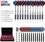 Winsdart Darts Metal Tip Set Professional Metal Darts For Dartboard Steel Tip Darts With Nonslip Iron Barrel Aluminum Dart Shaft