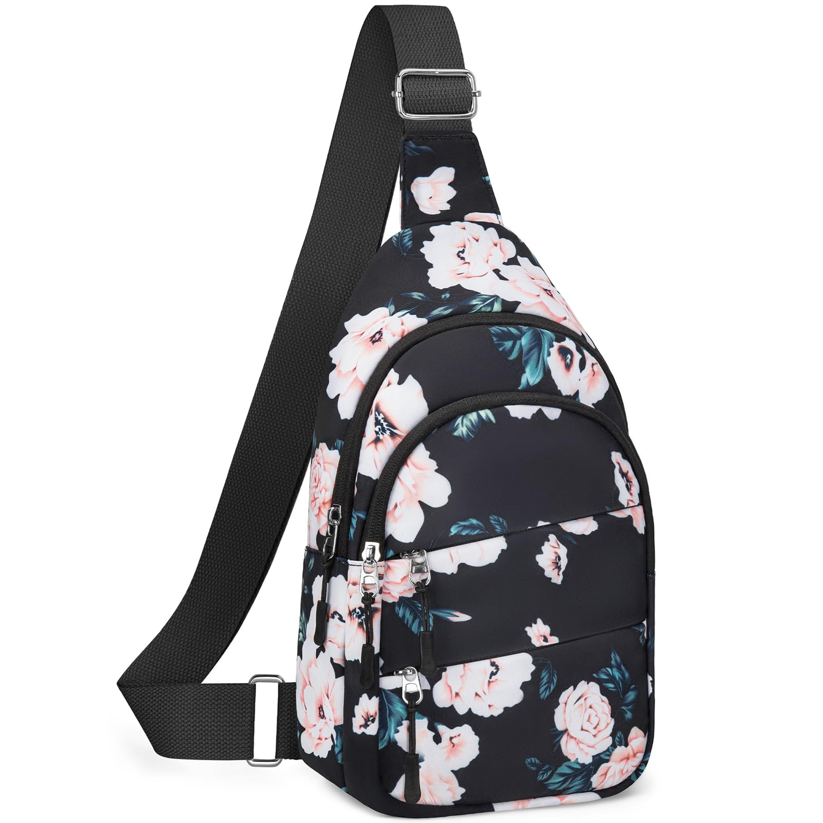 Tuwubi Crossbody Bags for Women, Sling Bag for Men, Small Hiking Backpack Anti Theft Lightweight for Outdoors Travel (M, Black F