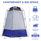 Outdoor Shower Tent Changing Room Privacy Portable Camping Shelters (White Blue)
